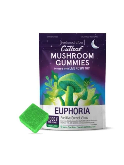 Sunset Melon Dew Gelato Cutleaf Euphoria Mushroom Gummies 1000mg