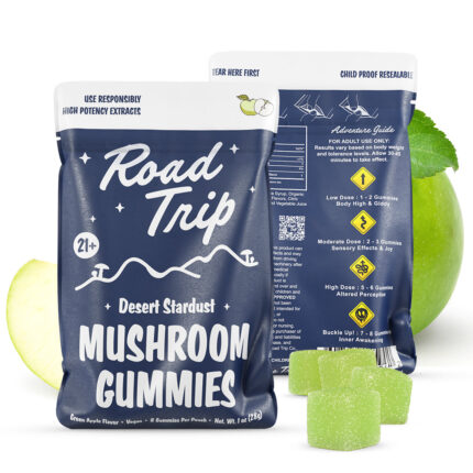 Desert Stardust Magic Mushroom Road Trip Gummies - Green Apple