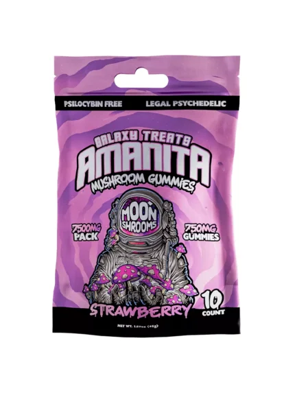 Strawberry Galaxy Treats Amanita Mushroom Gummies 7500 mg